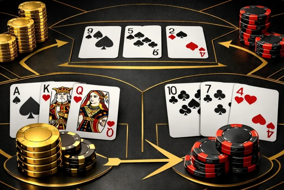 Auszahlungen beim Three Card Poker: Gewinnchancen und Hausvorteil